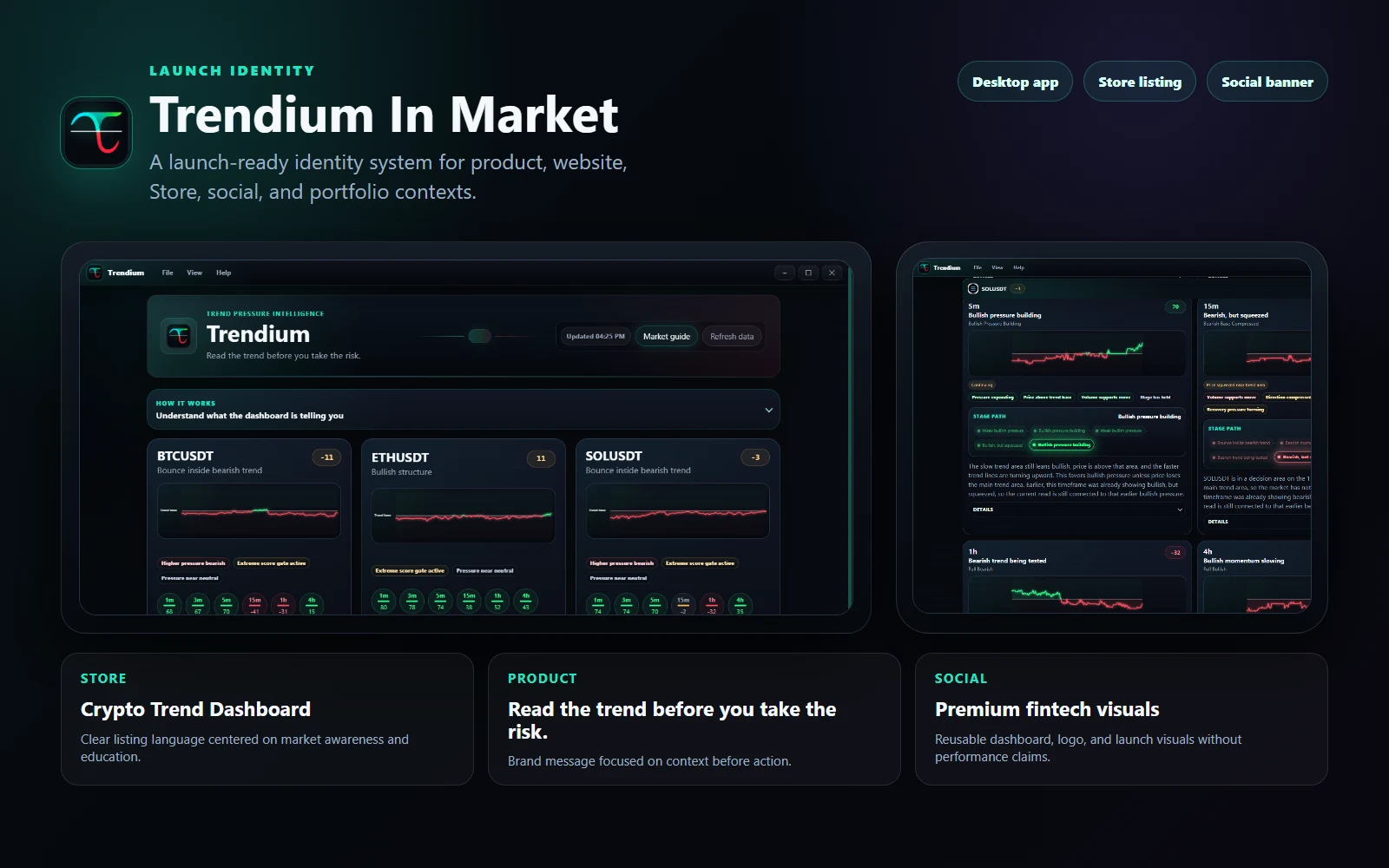 Trendium launch identity board