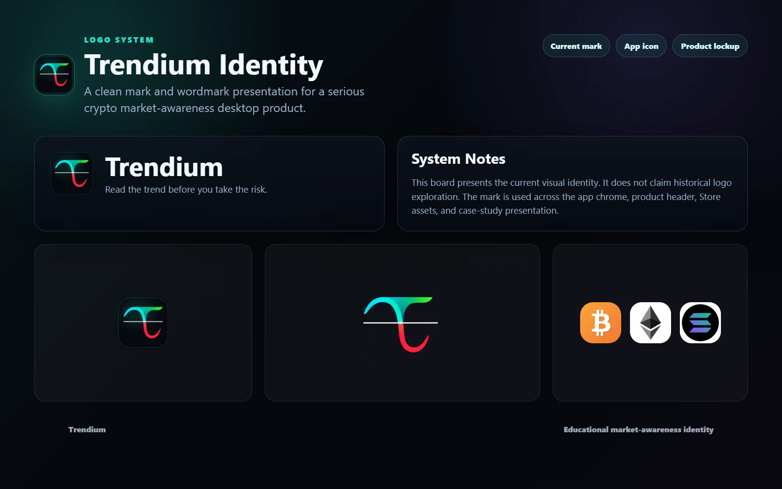 Trendium logo system and brand identity presentation