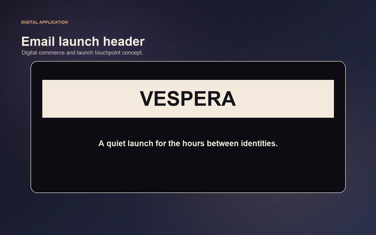 Vespera email launch header